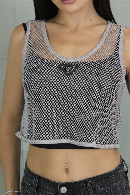 Top Prada brillantinato