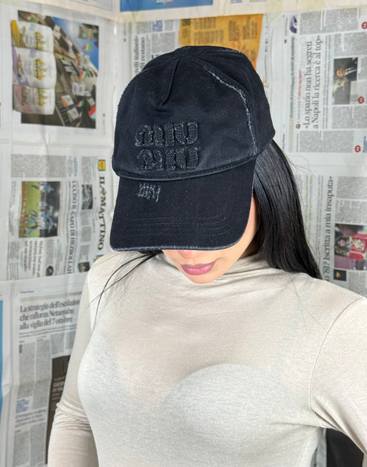 Cappello miu denim black